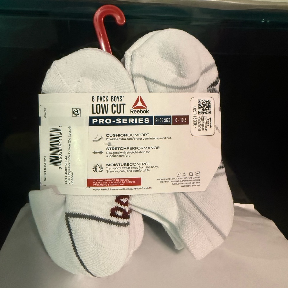 Reebok White Low-Cut Socks for Active Comfort